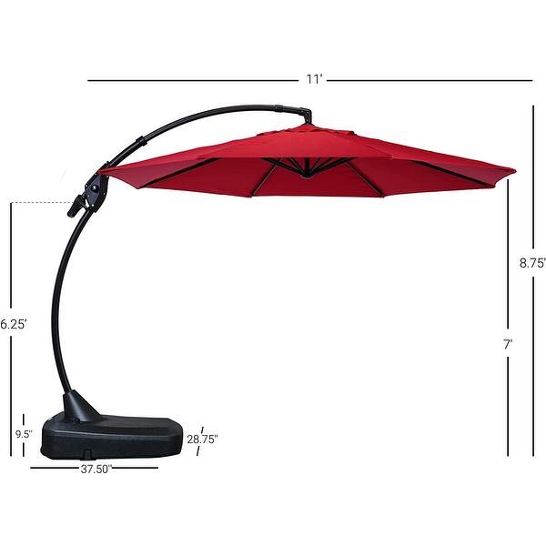 grand patio deluxe 11.5 umbrella 11 ft 12 ft Cantilever Patio with Base, Round Large Offset Umbrellas for Garden Deck Pool Sturdy umbrella base helps keep umbrella in the upright position for many years of use. Galtech 789 11' Deluxe Auto-Tilt