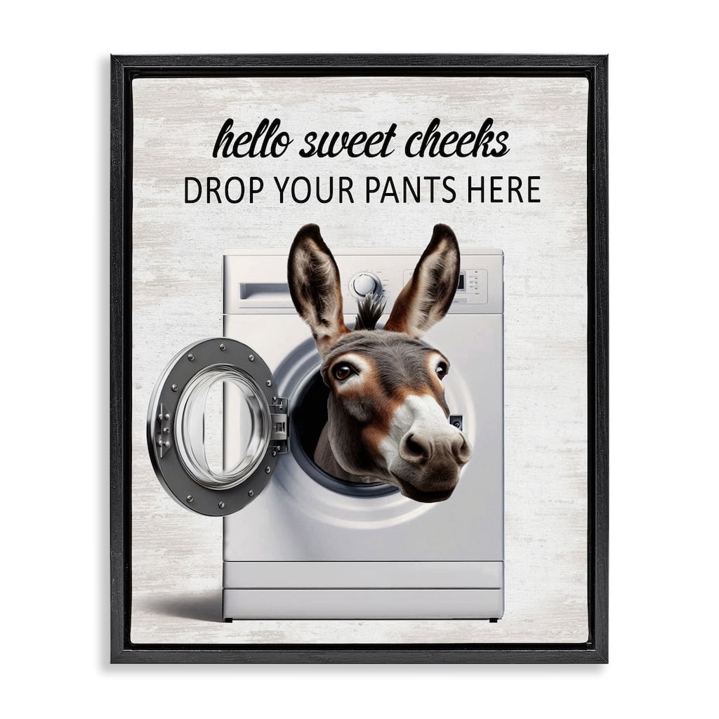 Stupell Funny Sweet Cheeks Laundry Framed Floater Canvas Wall Art Design By Lettered and Lined
