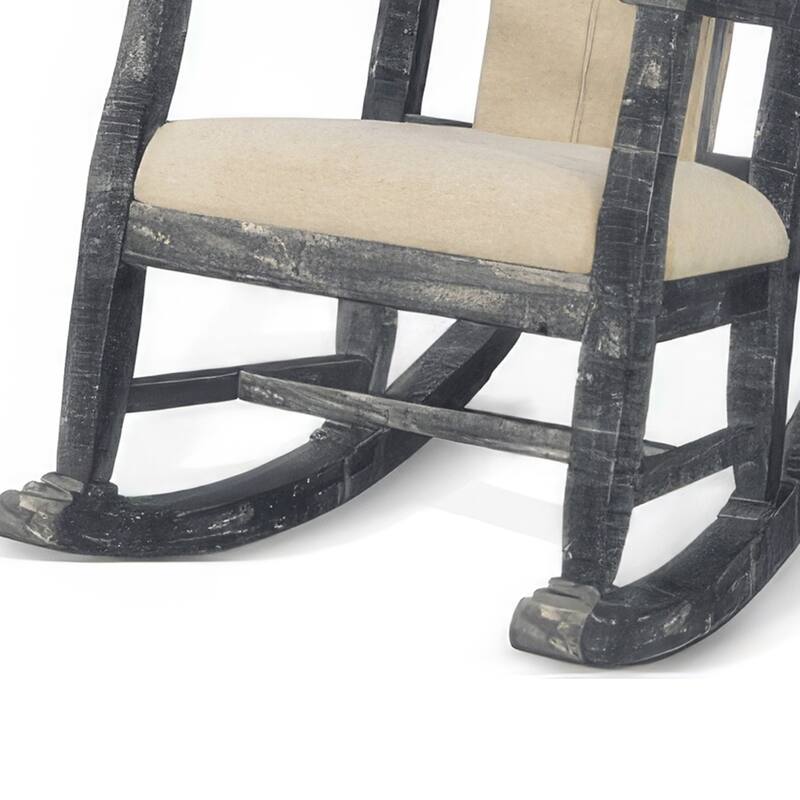 Rena Rocking Chair, Cushion Seat and Back, Black Mahogany Mindy Wood