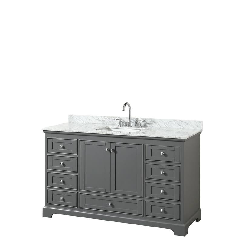 Wyndham Collection Deborah 60" Free Standing Single Vanity Set with