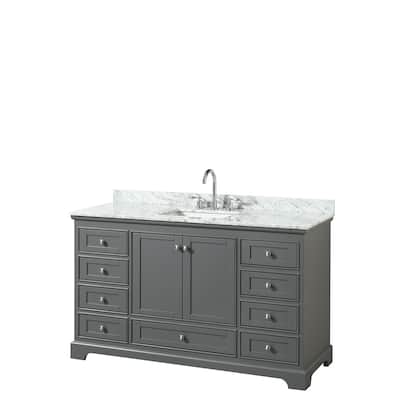 Wyndham Collection Deborah 60" Free Standing Single Vanity Set with