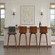 preview thumbnail 41 of 120, Skara Swivel Bar Stool, Upholstered Bar Height Chair with Bentwood Frame