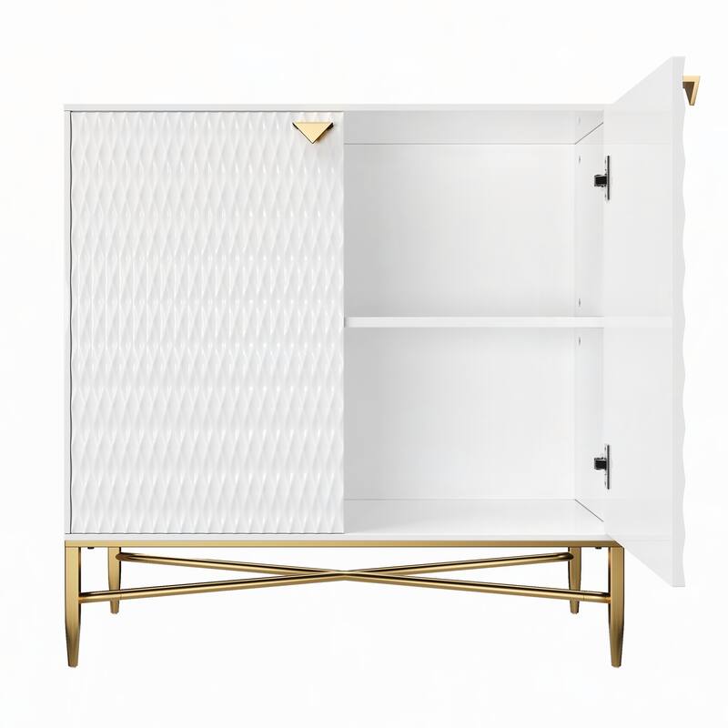 2-Door Locker Accent Cabinet with Tapered Metal Feet