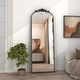 preview thumbnail 9 of 26, Arched Vintage Wall Mirror and Metal Frame Baroque Style Bathroom Vanity Mirror 65x22 - Black