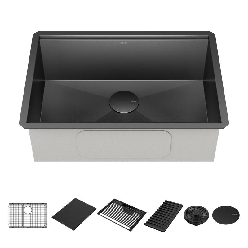 Delta 95B9031-27S Rivet 27" Undermount Single Basin Stainless Steel - PVD Gunmetal