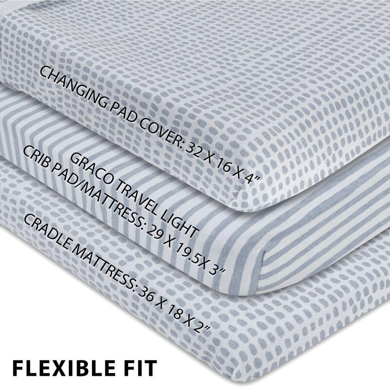 Ely's & Co. Baby Waterproof Changing Pad Cover Sheet Set - 2 Pack - 34" x 17"