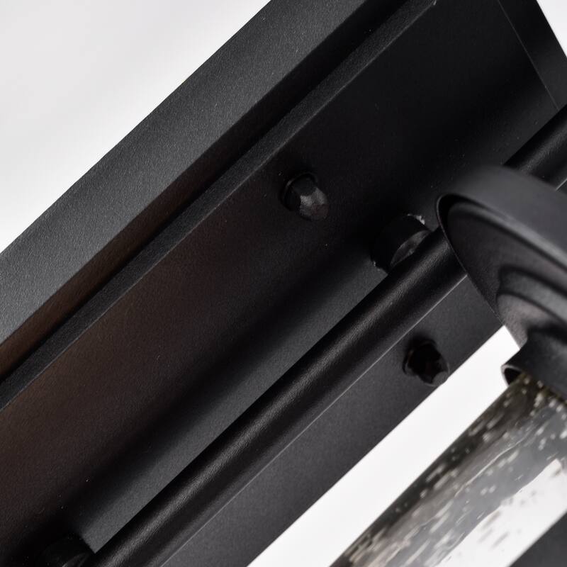 1-light Textured Black Outdoor Wall Lantern