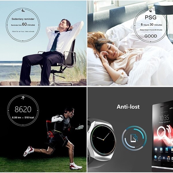 agptek bluetooth smart watch phone sim tf sleep monitor heart rate monitor for ios android