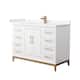 Option White / Carrara Cultured Marble Top / Satin Bronze