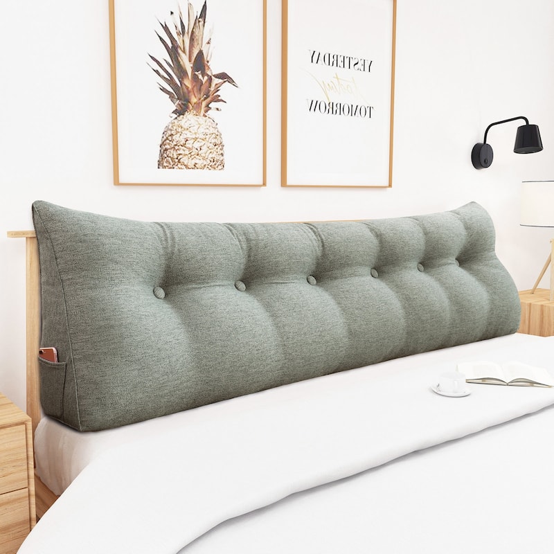 WOWMAX Headboard Wedge Reading Pillow Back Support Linen