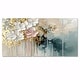 preview thumbnail 8 of 12, Designart - Gold Floral Brushstroke Abstract Painting - Flowers Canvas Wall Art Set - Oversized Traditional Wall Decor