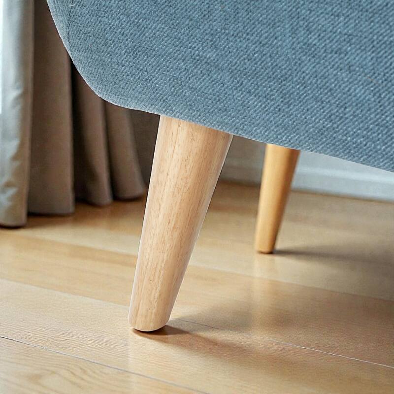 67.25" Button Tufted Loveseat, Mid-Century Modern Upholstered Sofa with Tapered Wood Legs