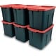 preview thumbnail 15 of 42, Rubbermaid Roughneck Storage Totes Green & Red - 18 Gal -6 Pack