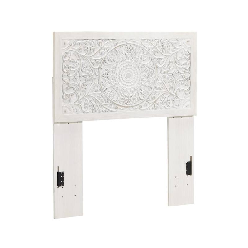 Paxberry Twin Panel Headboard (Headboard Only) - 41.42" W x 1.93" D x 48.5" H - Whitewash
