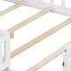 preview thumbnail 12 of 37, Full Size Multifunctional Kids Floor Bed with Storage Headboard and Blackboard, Teens Wooden Platform Bed Frame with Guardrails