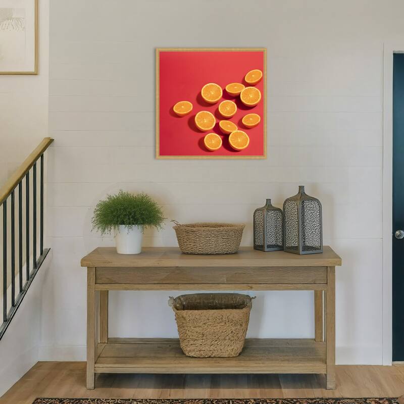 Oranges by Julia Ramiro Framed Canvas Wall Art Print
