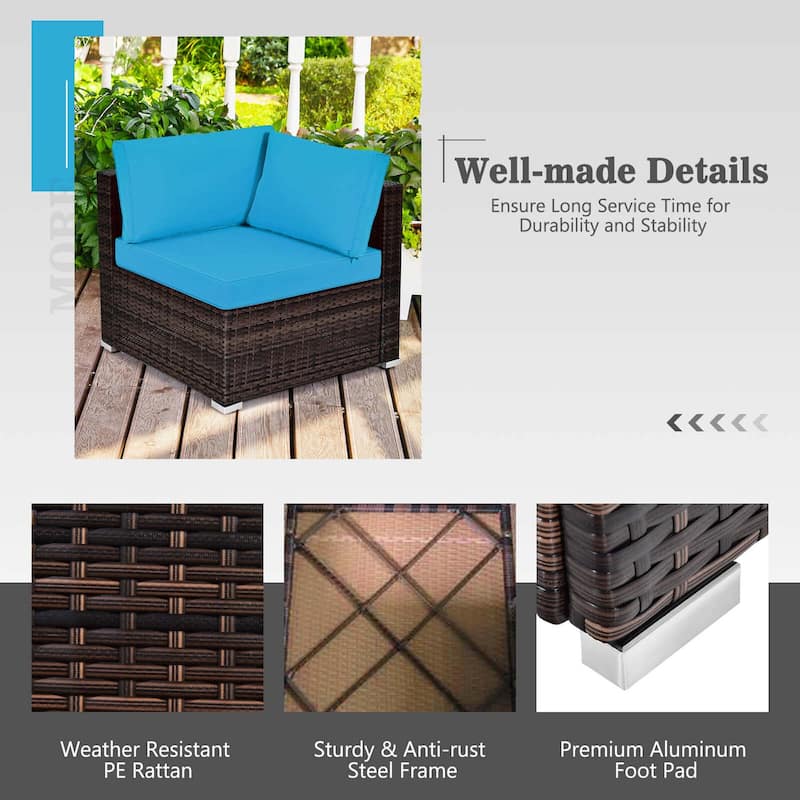 Costway 7 PCS Patio Furniture Set with 35" Propane Gas Fire Pit Table - See Details
