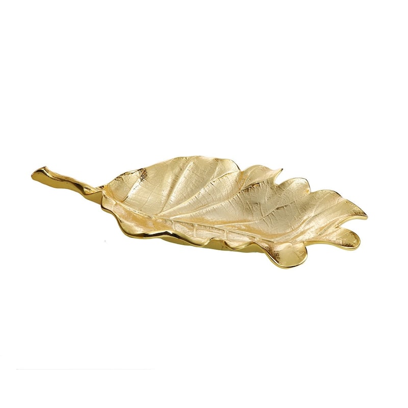 Gold Leaf Shaped Serving Tray