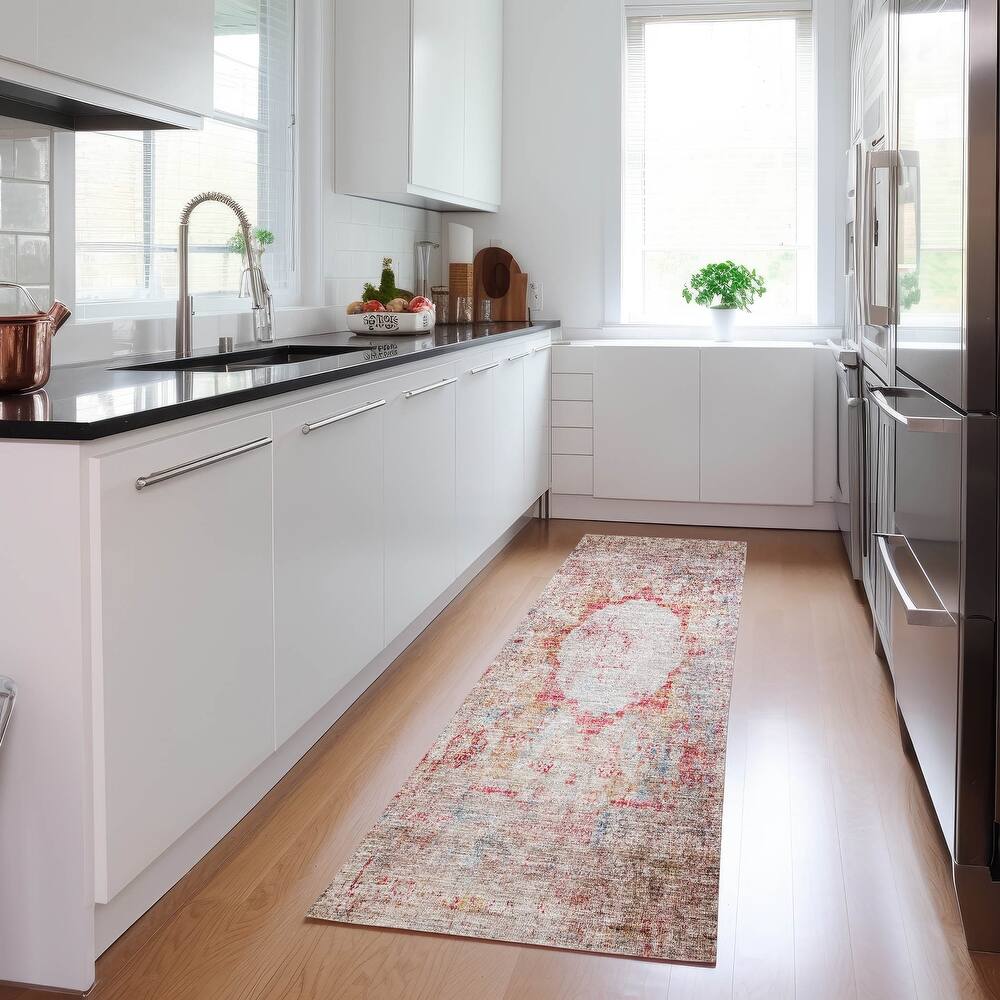 Machine Washable Indoor/ Outdoor Chantille Vintage Traditional Rug