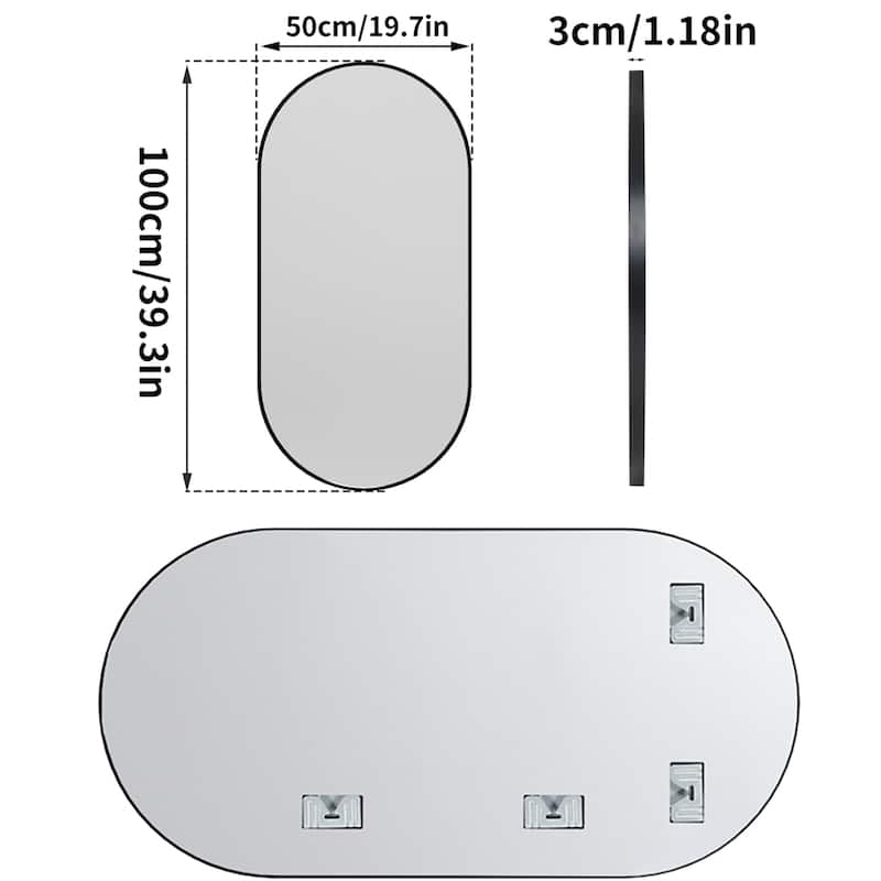 Aluminum Frame Venetian Wall Mounted Mirror - 19.7 x 39.3 inch