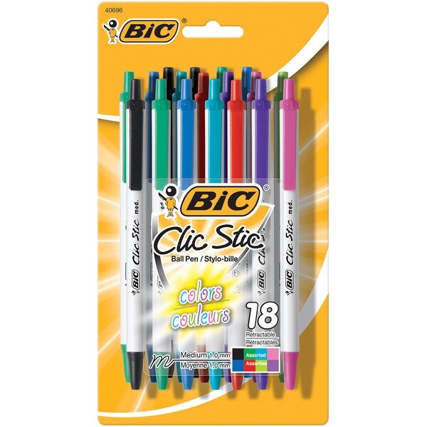 Bic Clic Stic Ball Point Pen 1 Mm Medium Tip Fashion Pack Of Bic Clic Stic Ball Point Pen 1 Mm Medium Tip Fashion Pack Of 18 Free Shipping On Orders Over 45 16726761
