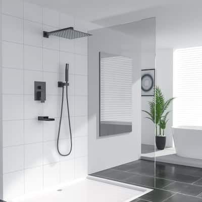 Lordear 12" Rainfall Shower System with Handheld Shower and Tub Spout