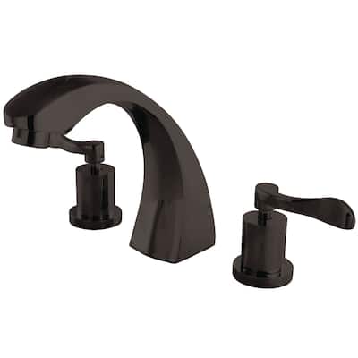 Kingston Brass Vintage Deck Mounted Roman Tub Filler with Lever