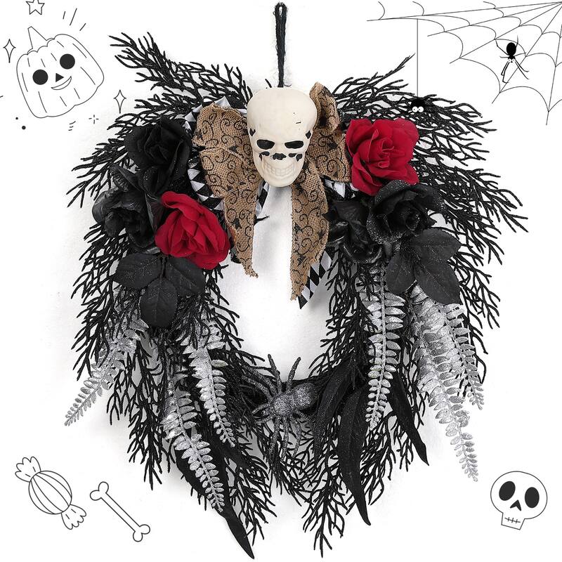Halloween Wreath for Front Door Decor - N/A