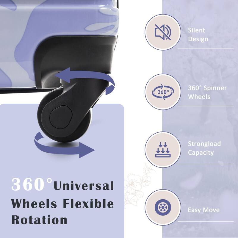 3-Piece, Modern Luggage Sets, Lightweight Luggage with Silicone Handles and Combination Lock, for Boarding Travel, Blue