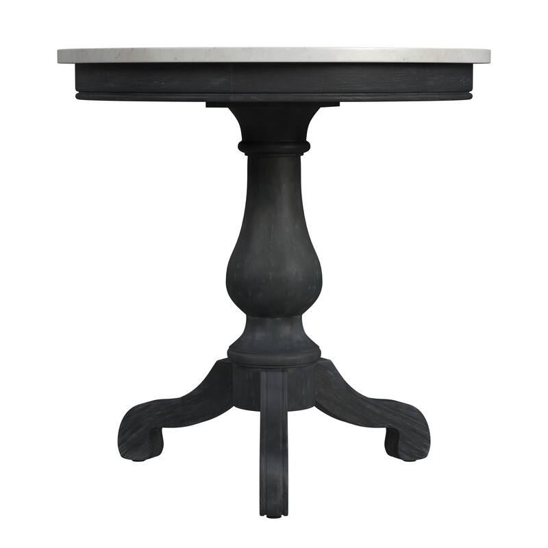 Danielle Genuine Marble 24" Pedestal Side Table
