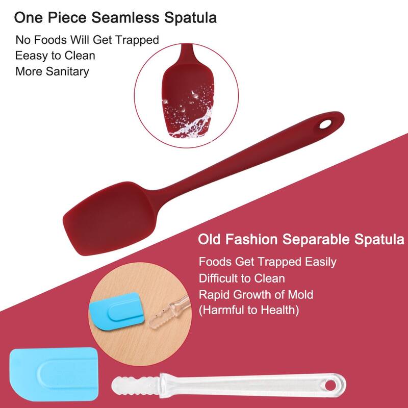 Silicone Spatula Set 4Pcs Heat Resistant Non Stick for Kitchen Cooking