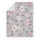 preview thumbnail 3 of 4, Grey Watercolor Floral Girl 4pc Nursery Crib Bedding Set - Blush Pink Gray White Shabby Chic Rose Flower Polka Dot Farmhouse
