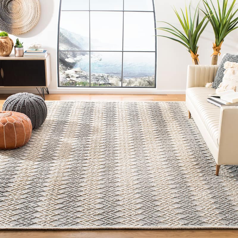 SAFAVIEH Handmade Trace Latosha Modern Wool Rug - 8' x 10' - Blue/Black