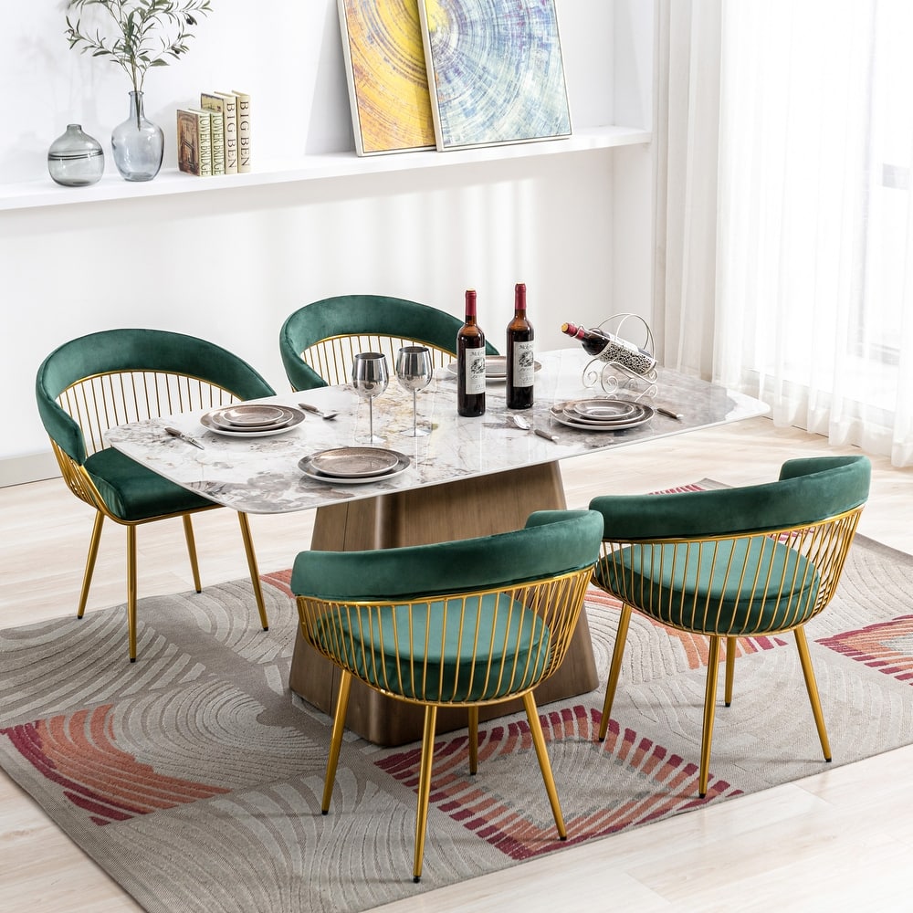 XINMICS Modern Dining Chair, Velvet Back Armchair for Living Room/Study, Set of 2/4/6