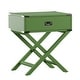 preview thumbnail 15 of 20, Kenton II X Base Wood Accent Campaign Table iNSPIRE Q Modern Green Meadow