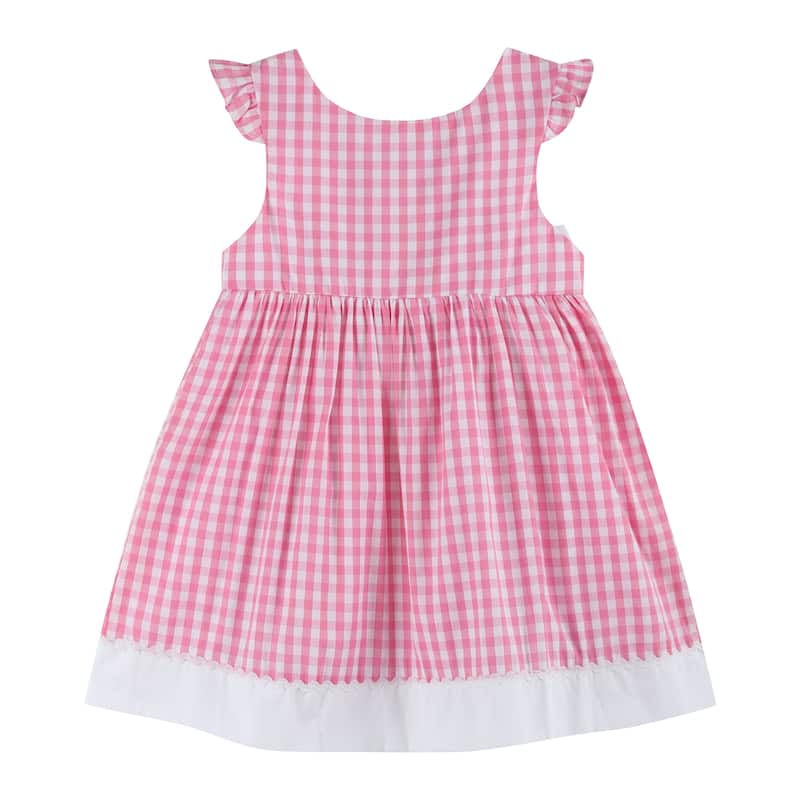 Lil Cactus Pink Gingham Bow Dress
