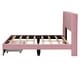 preview thumbnail 7 of 30, Full Size Storage Bed Velvet Upholstered Platform Bed with a Big Drawer