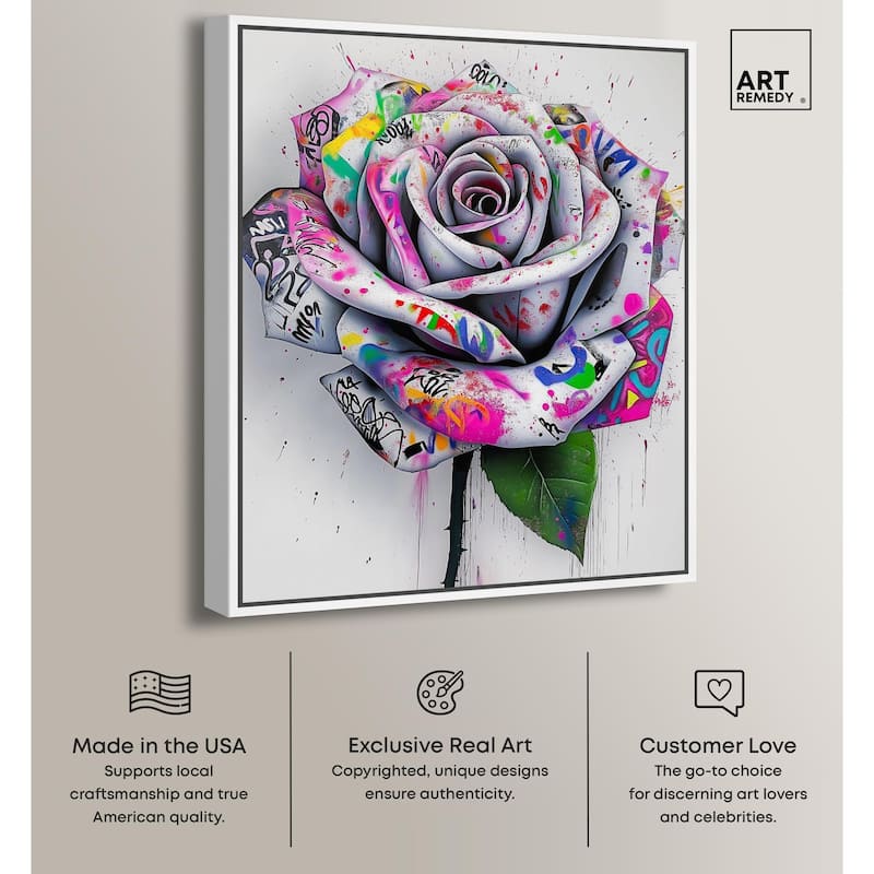 Graffiti Rose Canvas by Art Remedy