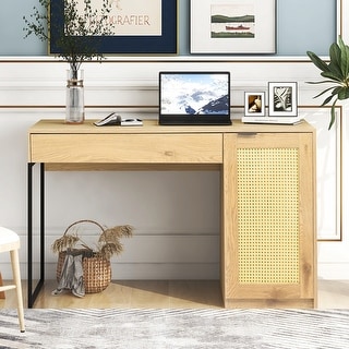Wicker Table Computer Wicker Computer Desk Office Desk Writing PC Table - Bed Bath & Beyond ...