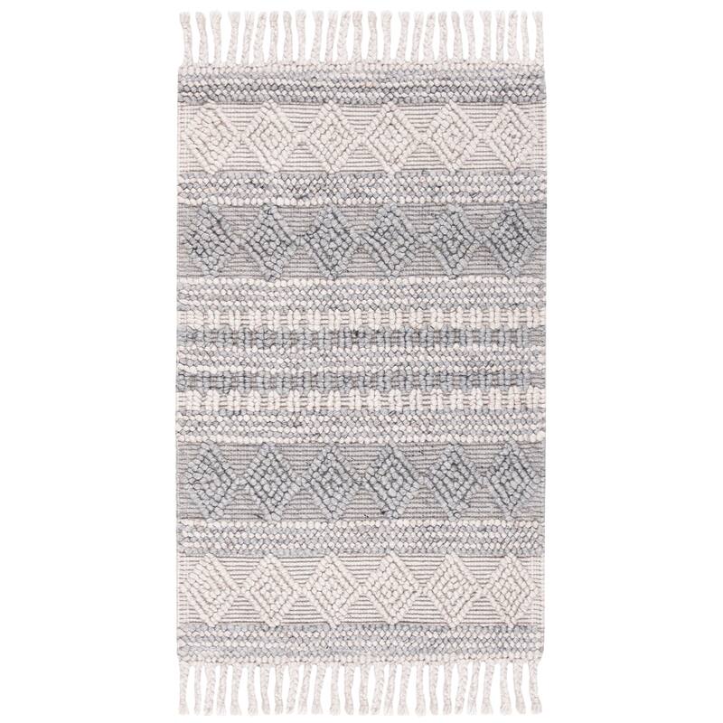 SAFAVIEH Handmade Natura Tora Wool Rug - 3' x 5' - Silver