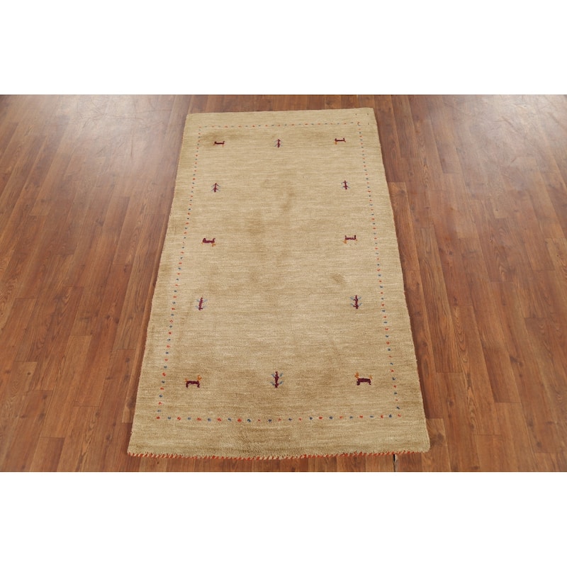 Tribal Gabbeh Indian Accent Rug Handmade Modern Wool Carpet - 2'11"x 5'2"