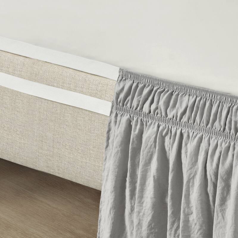 Lush Decor Ruched Ruffle Elastic Easy Wrap Around Bedskirt
