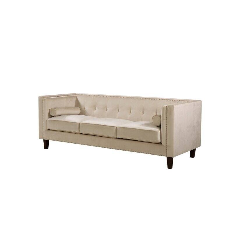 Kittleson 83'' Velvet Square Arm Sofa