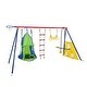 preview thumbnail 3 of 7, 6 in 1 Steel Outdoor Backyard Children Swing Set with Hanging Ring - 6-in-1