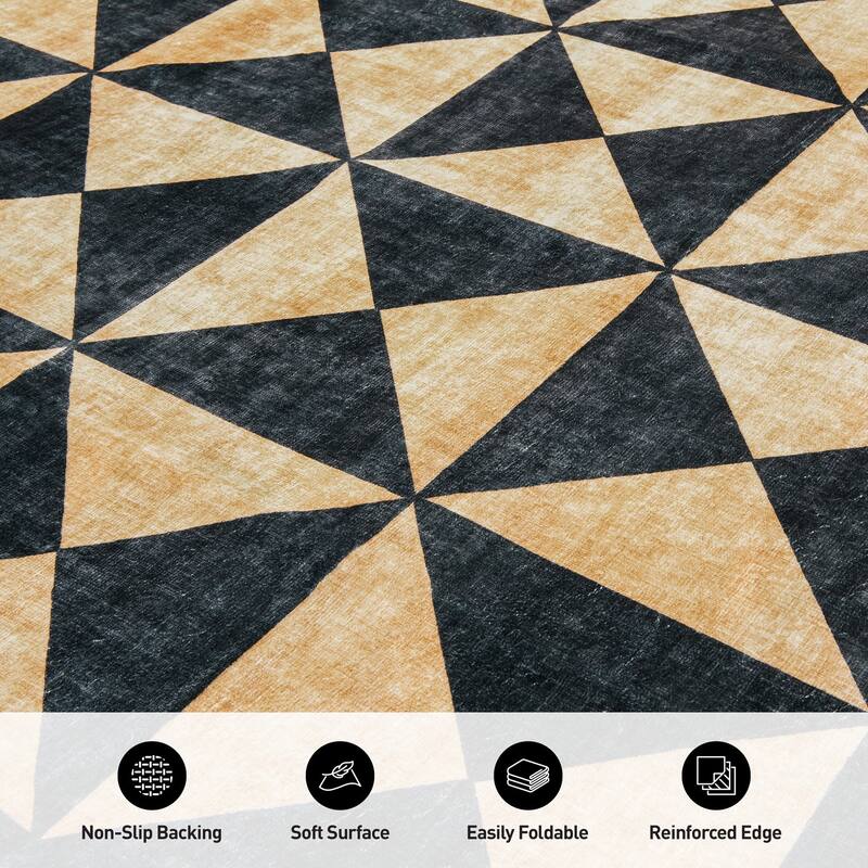 World Rug Gallery Geometric Diamond Washable Non Slip Area Rug