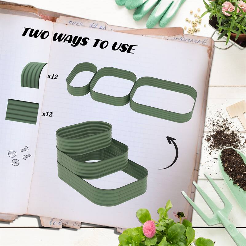 Outsunny 3-Tier Galvanized Steel Raised Garden Bed Kit