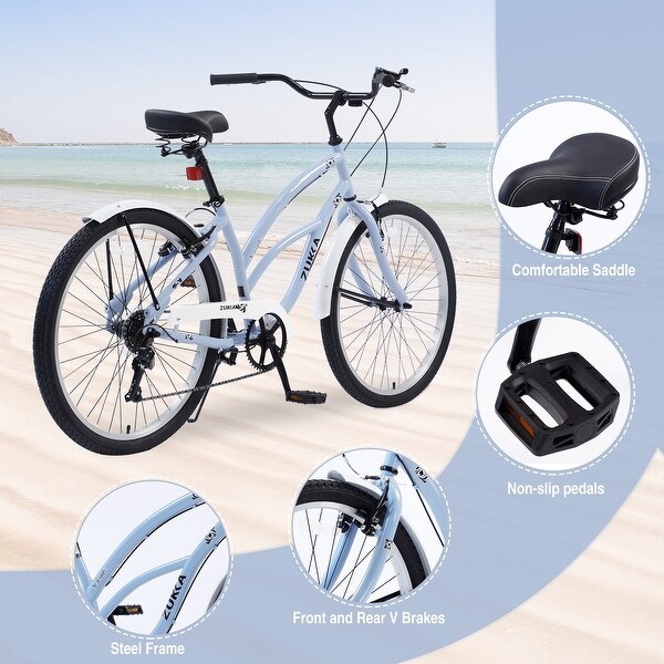 Women's Cruiser Bike with Shimano 7-Speed and Low Swooping