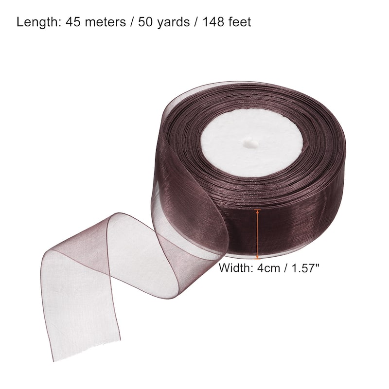 4cm 50 Yard Sheer Organza Ribbon Chiffon Decor Fabric Gift Wrapping