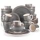 preview thumbnail 25 of 44, vancasso 32-Piece Exquisite Stoneware Dinnerware Set (Service for 8) Grey