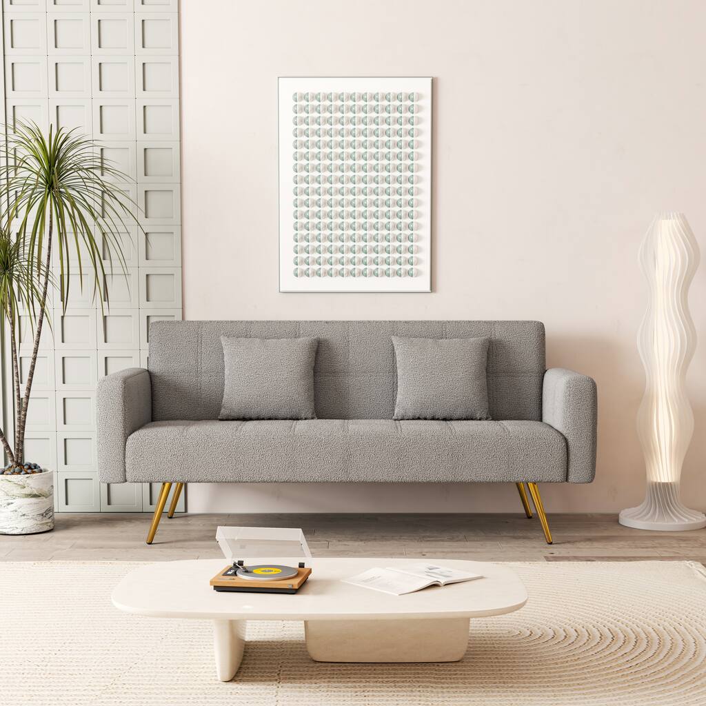 Gray Multifunctional Double-Folding Sofa Bed - 32.30 x 73.60 x 31.50